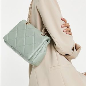 🇬🇧Sage-Mint Diamond Quilt Design Handbag🎀💚